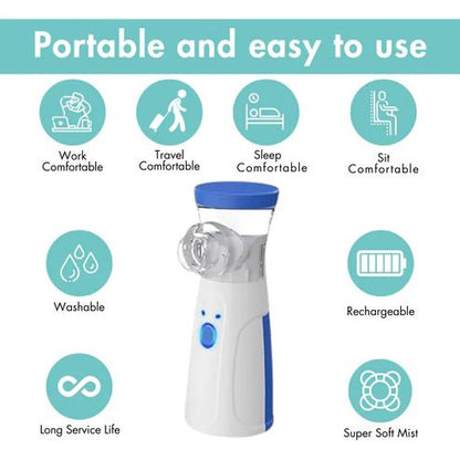 Portable Handheld Mesh Nebulizer – Silent, Compact & Rechargeable