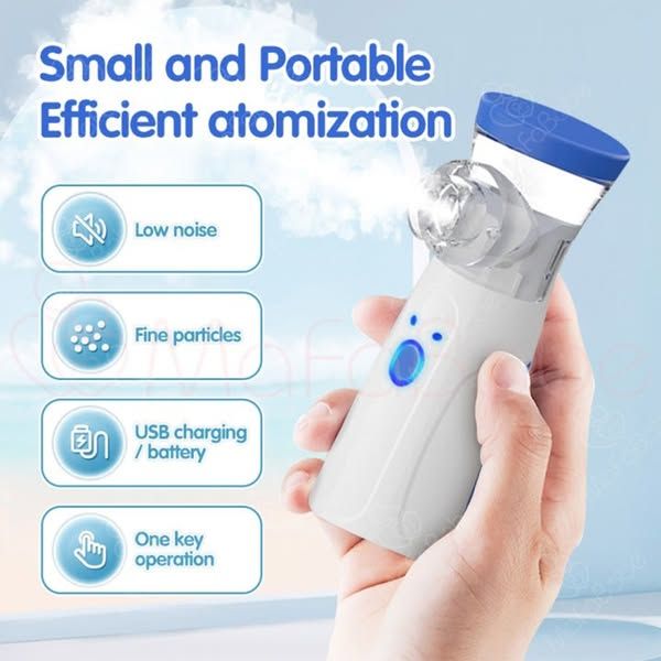 Portable Handheld Mesh Nebulizer – Silent, Compact & Rechargeable